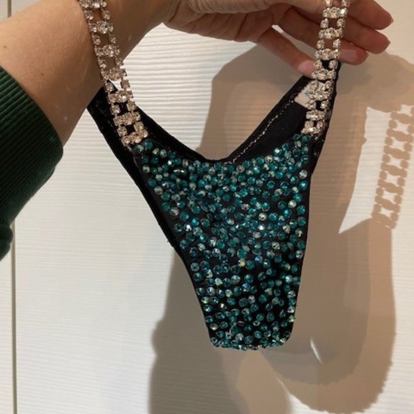 Suit Lady Fitness Bodybuilding Competition green/blue bikini - Picture 8 of 9